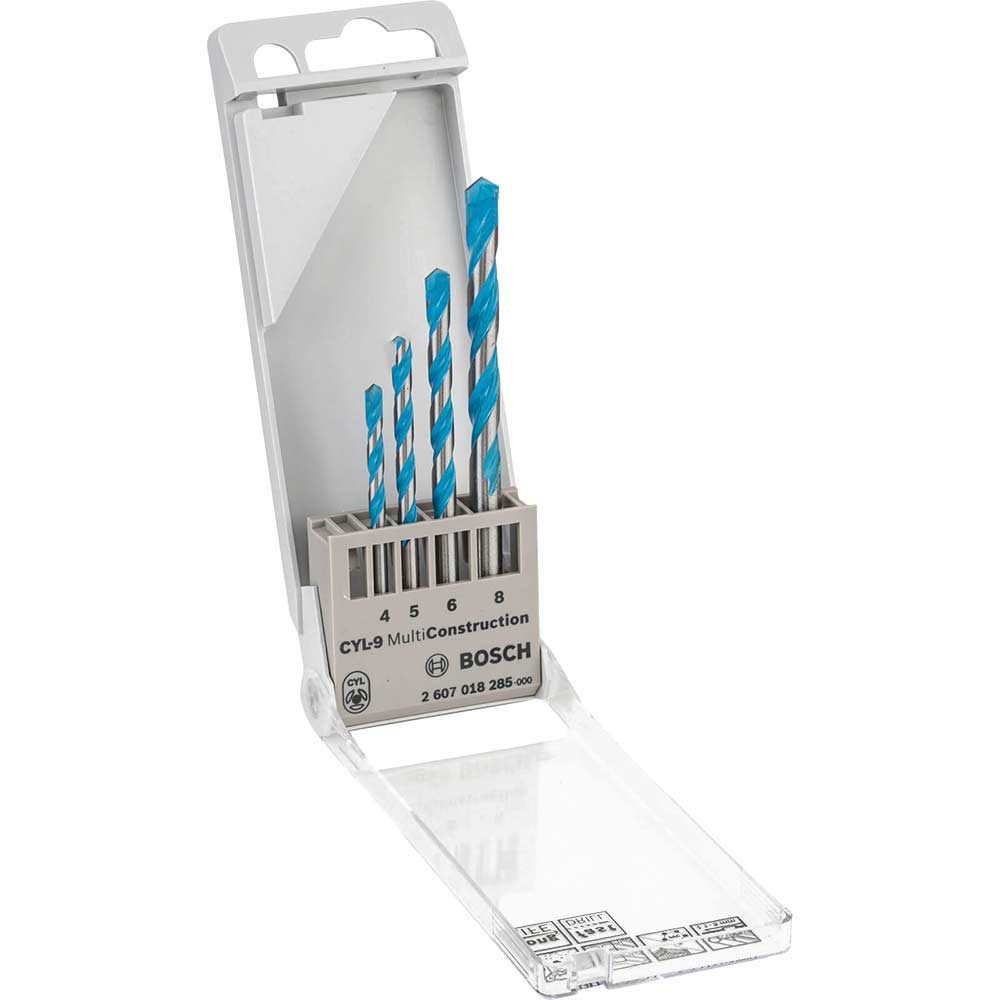 View Bosch 4 Piece Cyl-9 Multi Construction Drill Bit Set View Bosch 4 Piece Cyl-9 Multi Construction Drill Bit Set