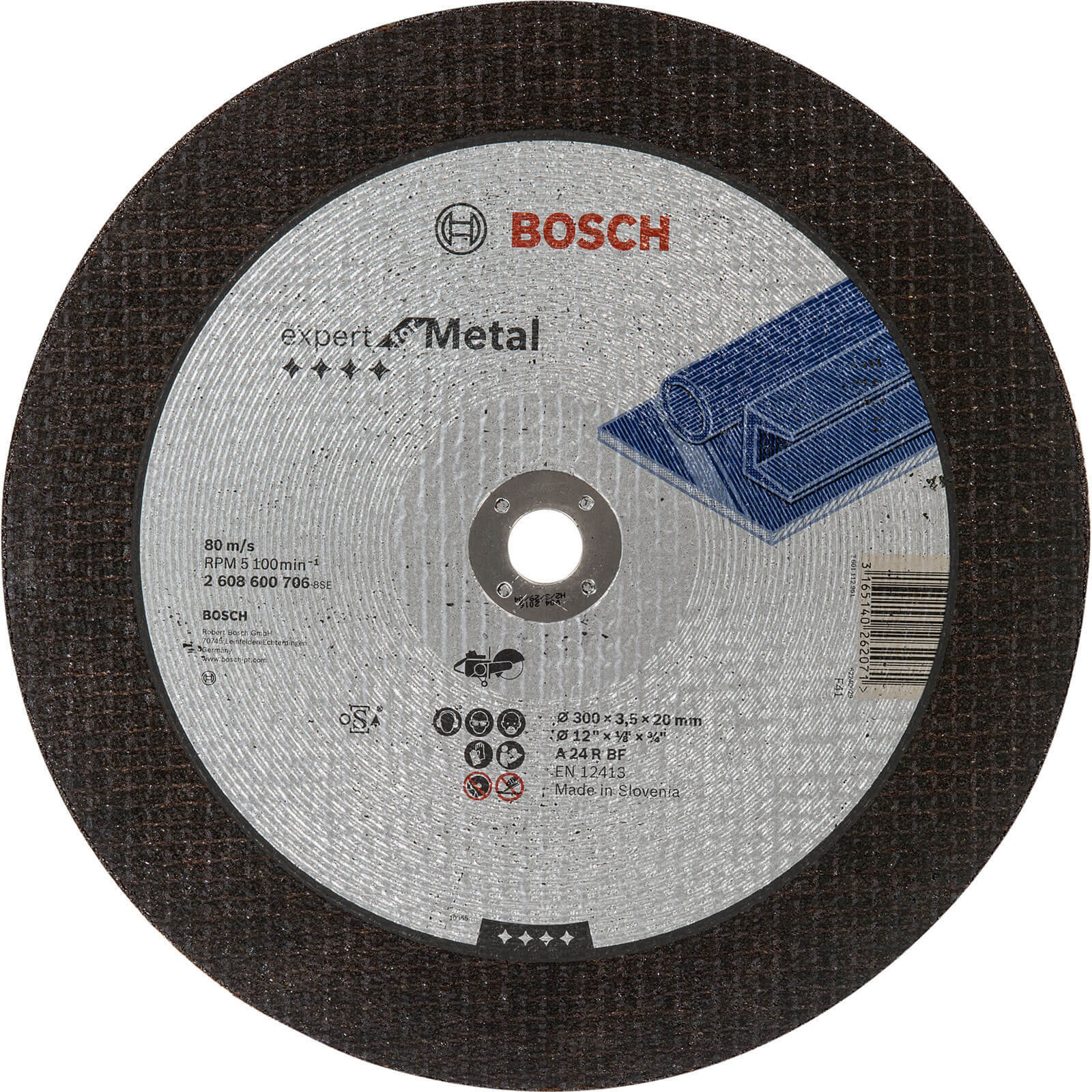Photo of Bosch A24r Bf Flat Metal Cutting Disc 300mm For Petrol Cut Saws 300mm