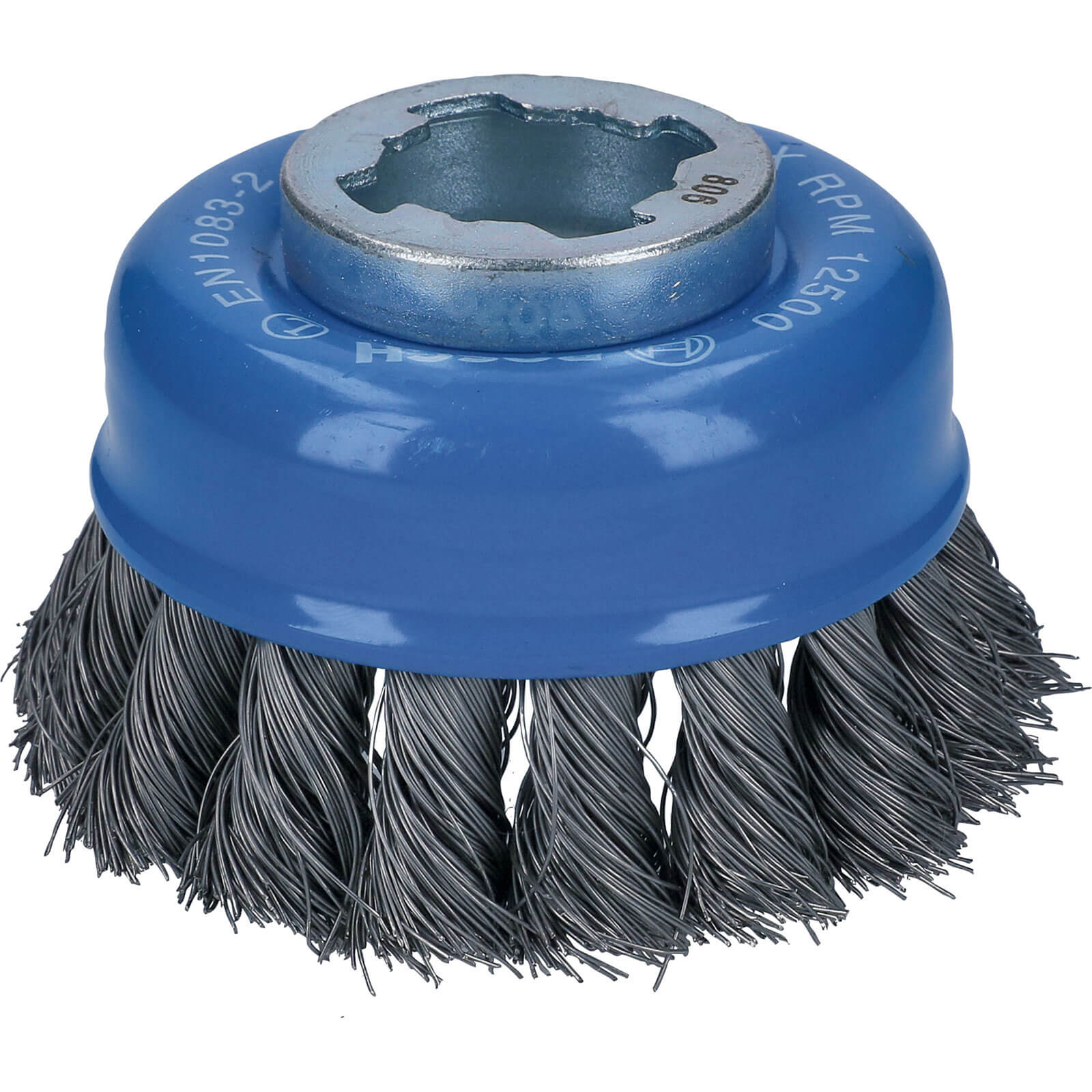 Image of Bosch X Lock Knotted Steel Wire Cup Brush 0.35mm 75mm X-Lock