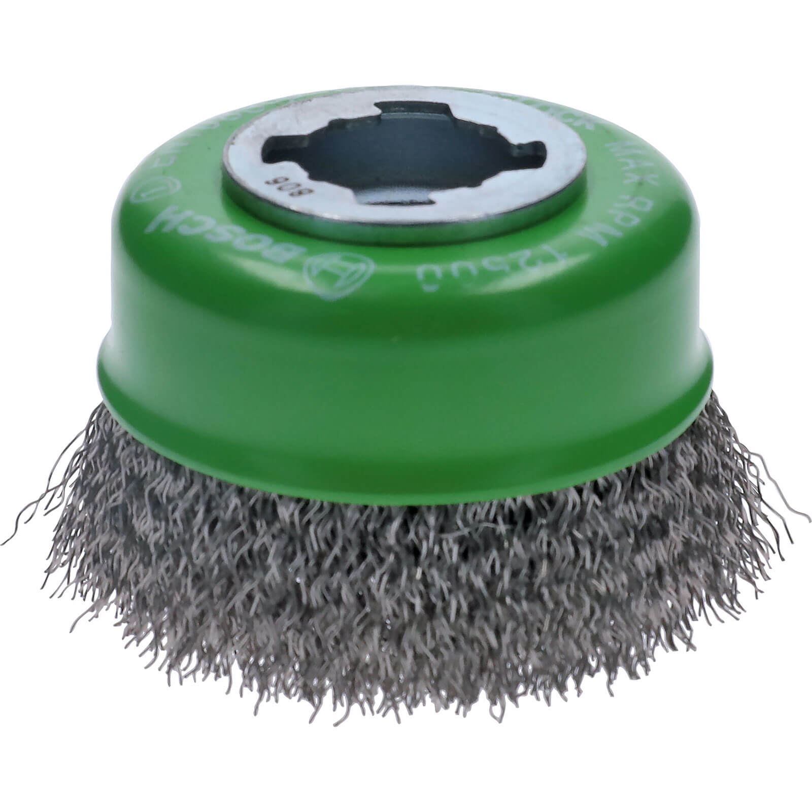 Image of Bosch X Lock Crimped Stainless Steel Wire Cup Brush 75mm X-Lock
