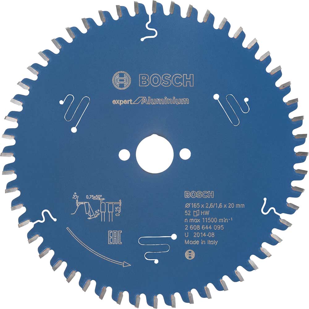 Bosch Expert Aluminium Cutting Saw Blade 165mm 52T 20mm