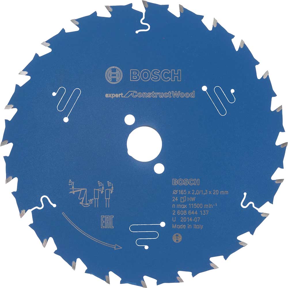 Photo of Bosch Expert Construct Wood Cutting Saw Blade 165mm 24t 20mm