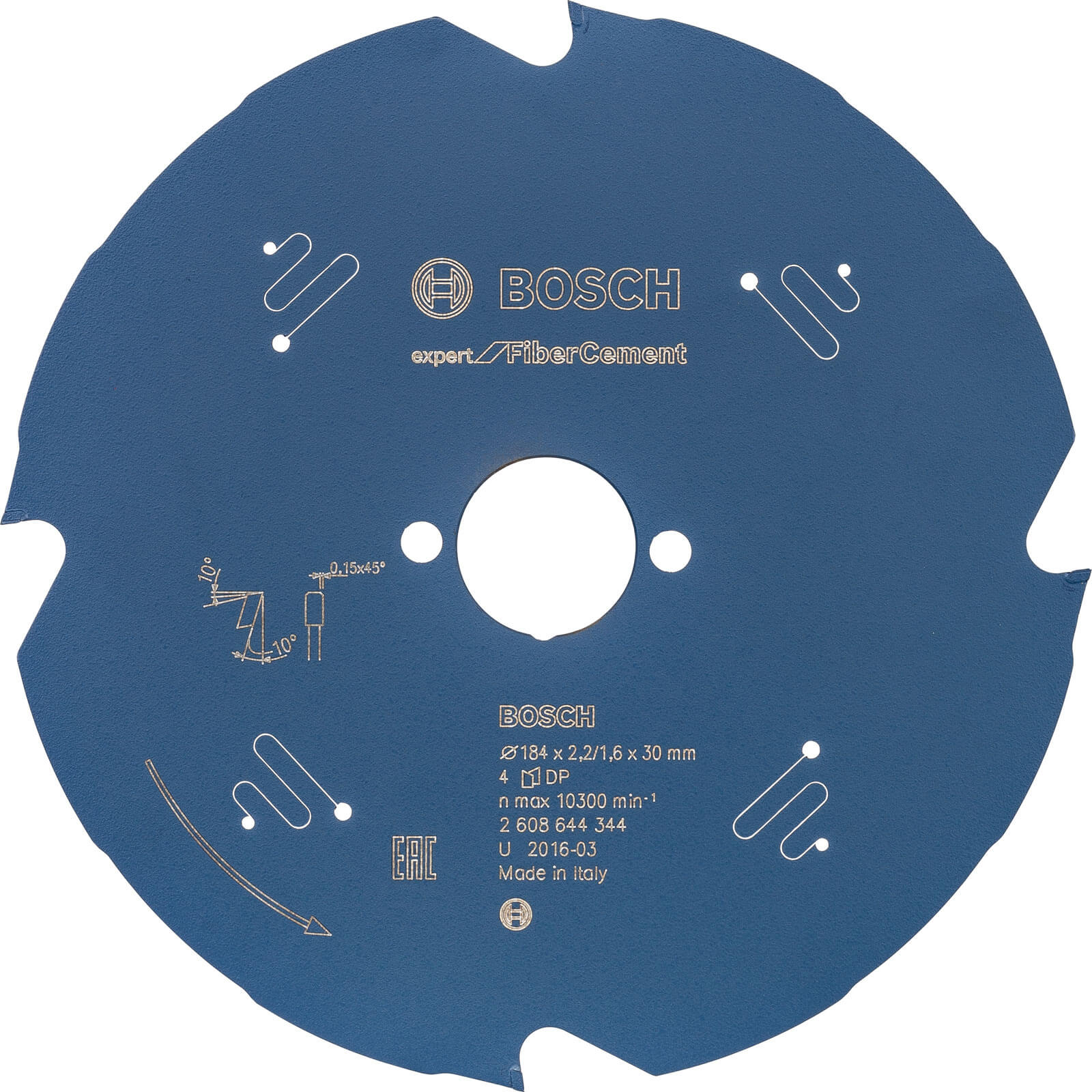 Bosch Fiber Cement Cutting Saw Blade 184mm 4T 30mm
