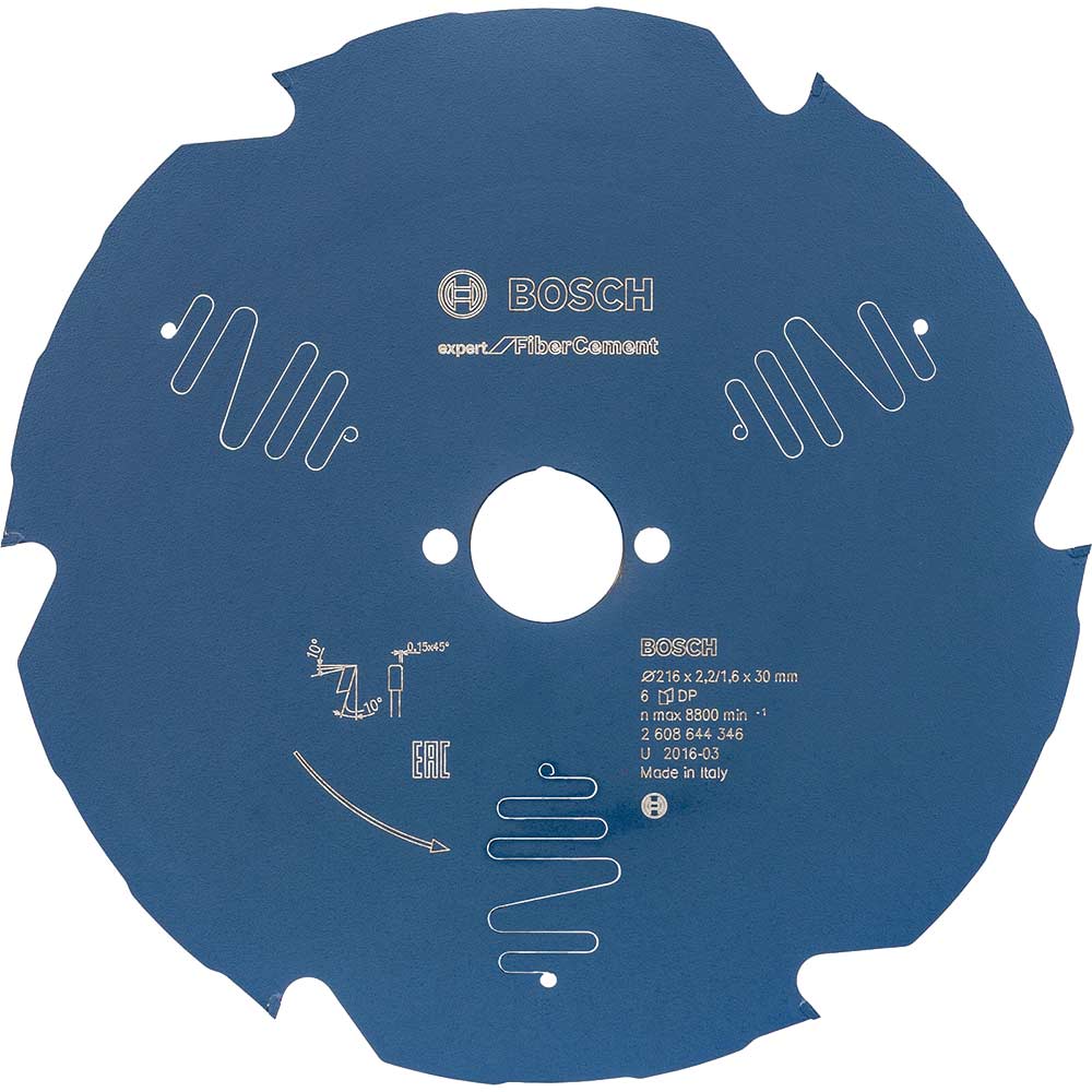 Bosch Fiber Cement Cutting Saw Blade 216mm 6T 30mm