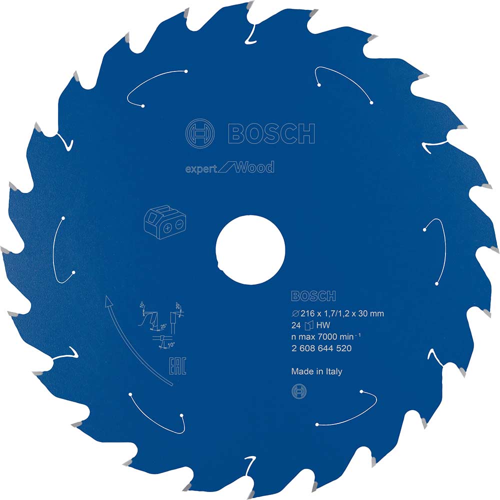 Bosch Expert Wood Cutting Table Saw Blade 216mm 24T 30mm