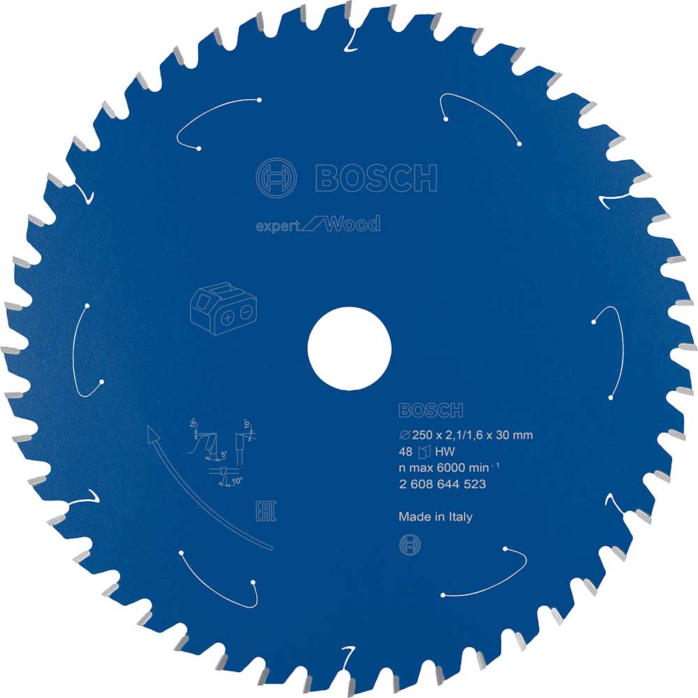 Bosch Expert Wood Cutting Cordless Mitre Saw Blade 250mm 48T 30mm