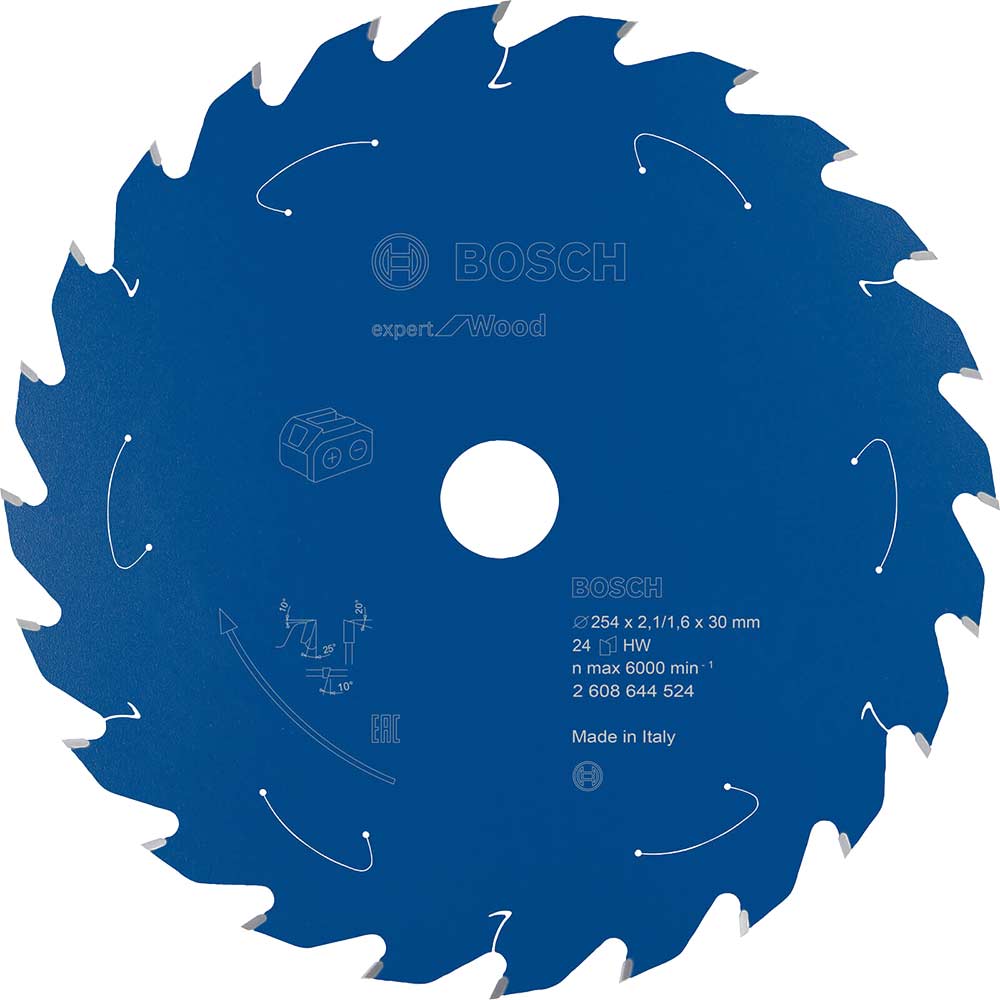 Bosch Expert Wood Cutting Table Saw Blade 254mm 24T 30mm