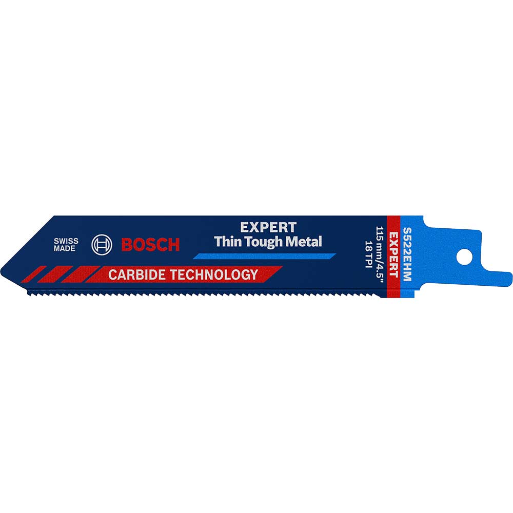 Bosch Expert S522EHM Thin Tough Metal Cutting Reciprocating Saw Blades 115mm Pack of 1