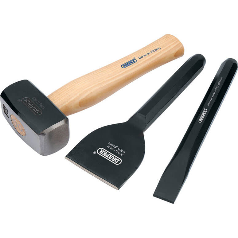 Photo of Draper 3 Piece Builders Hammer- Bolster And Chisel Kit