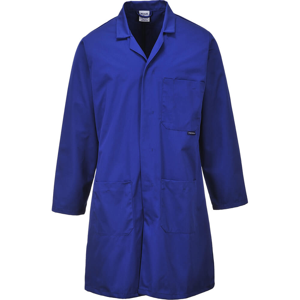 Image of Portwest Standard Lab Coat Royal Blue XS