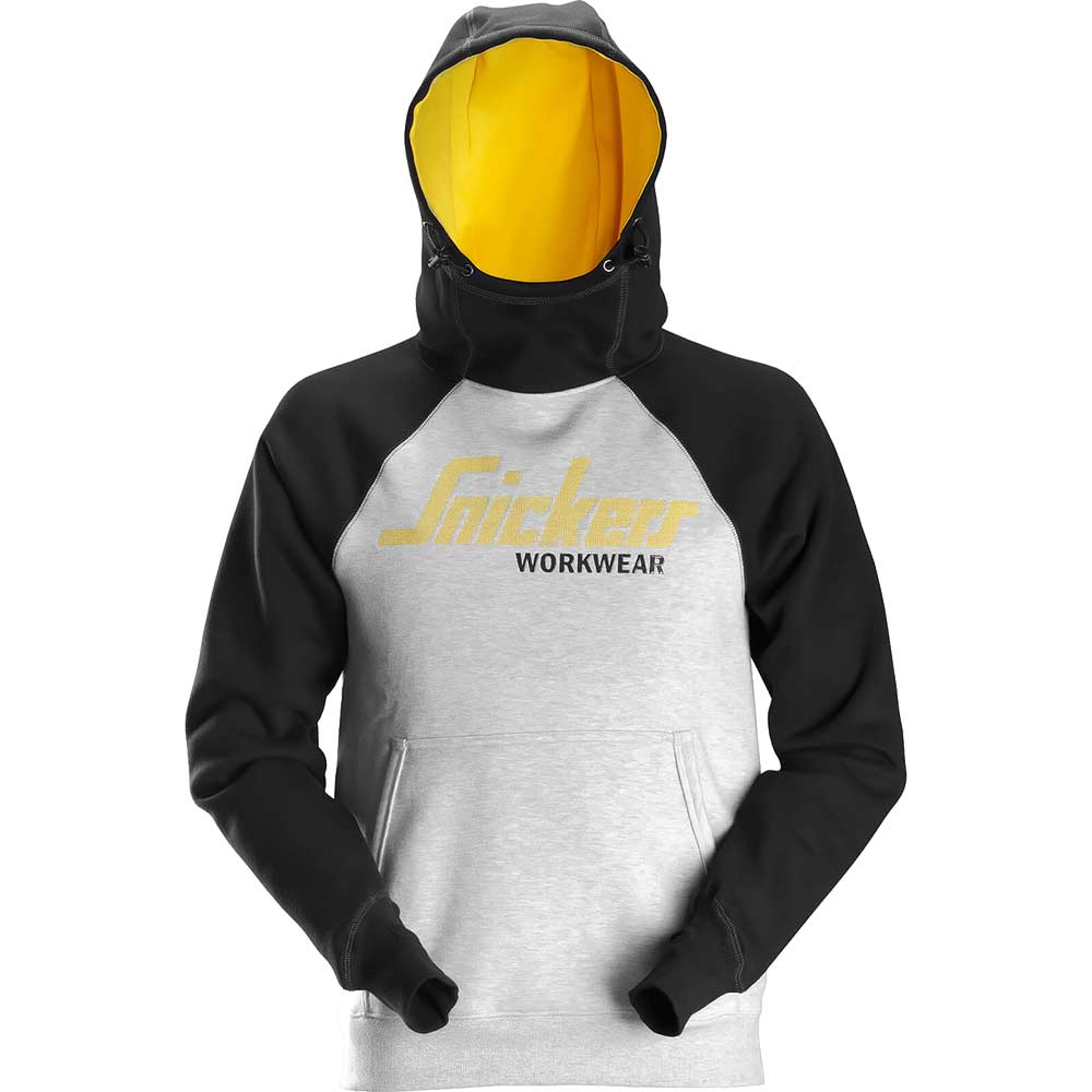 Image of Snickers 2889 Logo Sweatshirt Hoodie Grey/ Black XS