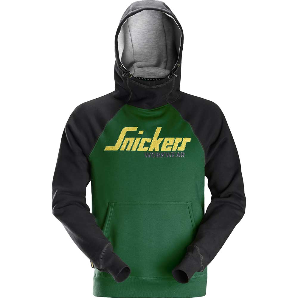 Image of Snickers 2889 Logo Sweatshirt Hoodie Green / Black S