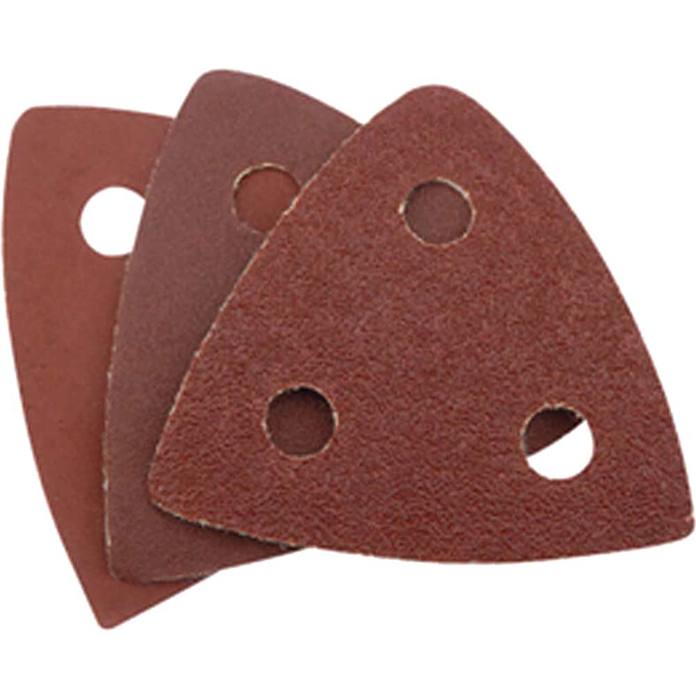 Photo of Draper Punched Delta Sanding Sheets For 23038 Oscillating Multi Tool Assorted Grit Pack Of 6