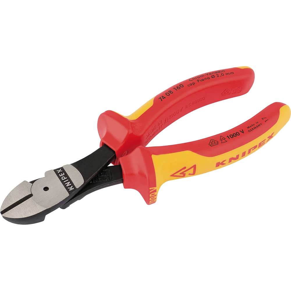 Photo of Knipex Insulated High Leverage Diagonal Side Cutters 160mm