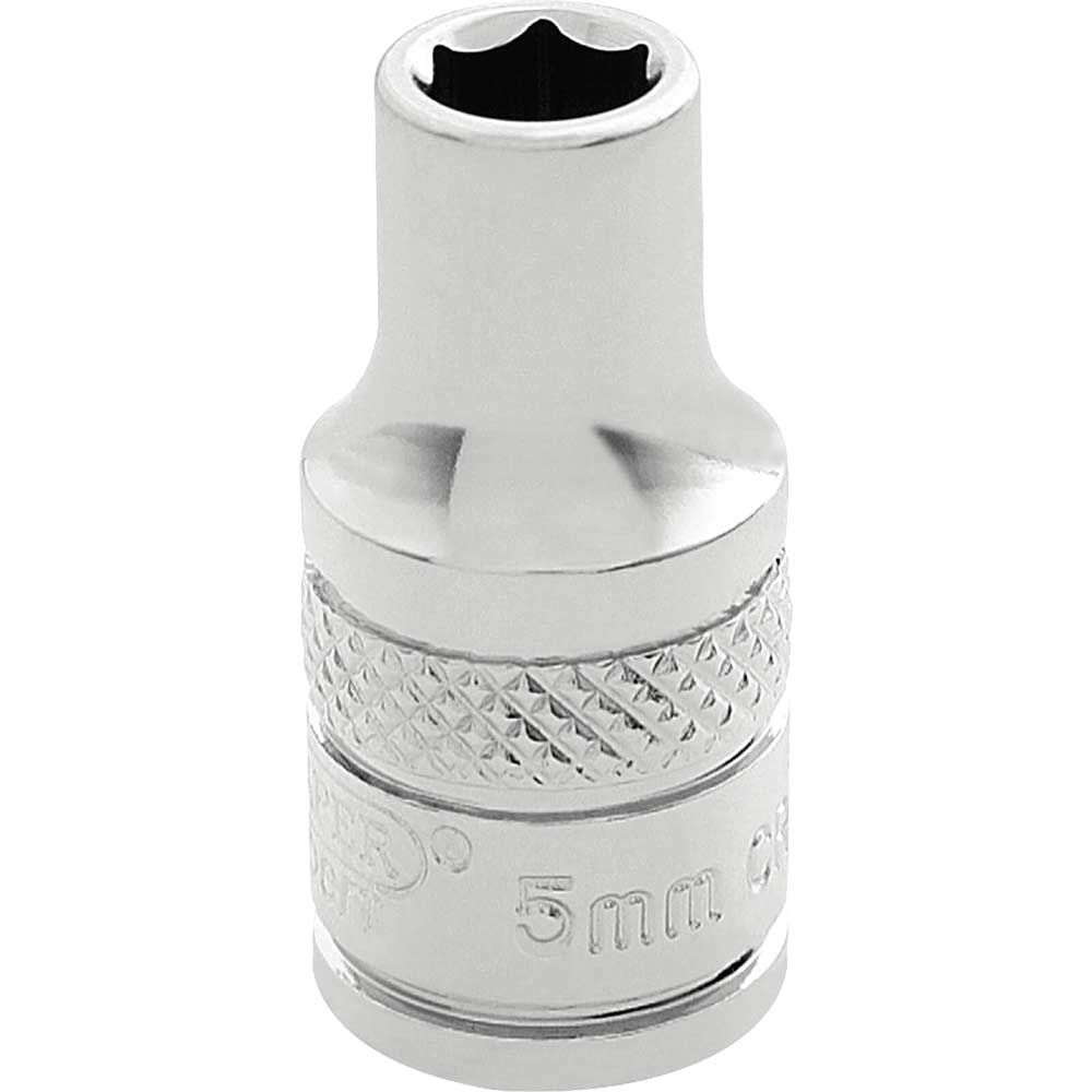 Image of Draper 1/4" Drive Polished Finish Hexagon Socket Metric 1/4" 5mm