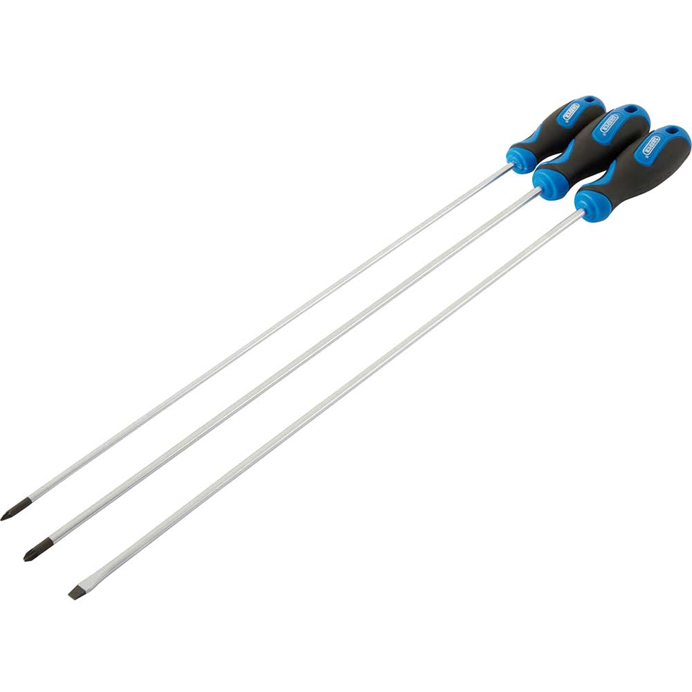 Photo of Draper 3 Piece Extra Long Reach Soft Grip Screwdriver Set