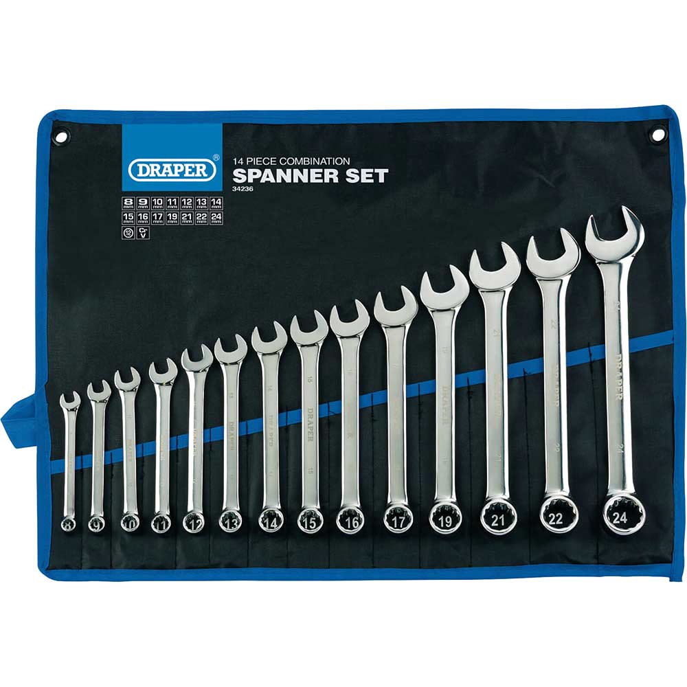 Photo of Draper 14 Piece Hi Torq Combination Spanner Set Metric