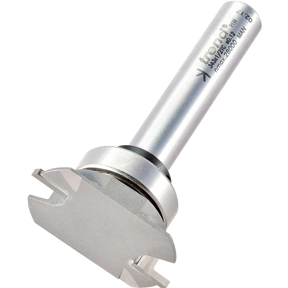 Photo of Trend Bearing Guided Carripile Offset Leg Router Cutter 45.8mm 2.2mm 1/2