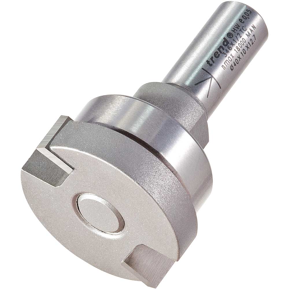 Photo of Trend Bearing Guided Intumescent Recess Router Cutter 40mm 10mm 1/2