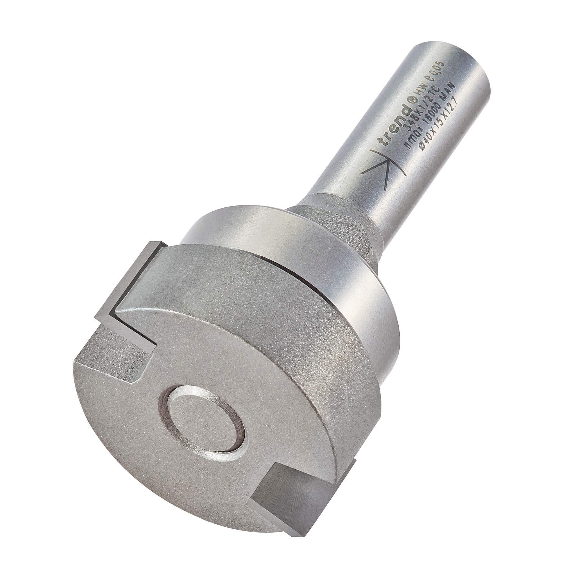 Photo of Trend Bearing Guided Intumescent Recess Router Cutter 40mm 15mm 1/2