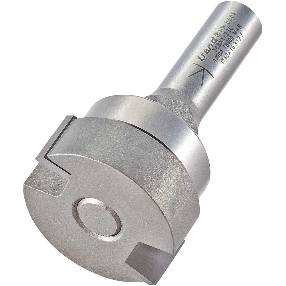 Photo of Trend Bearing Guided Intumescent Recess Router Cutter 40mm 15mm 1/2