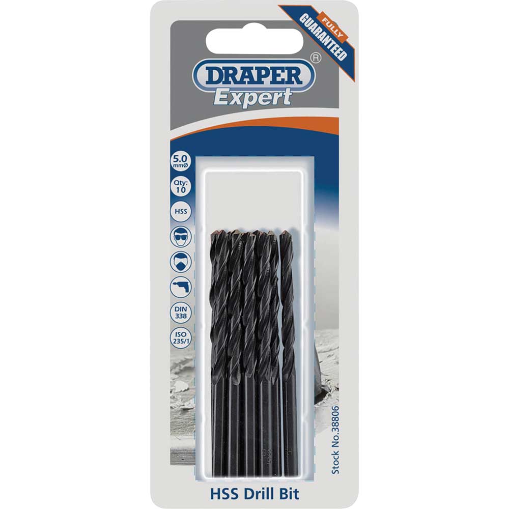 Image of Draper Expert HSS Drill Bit 5mm Pack of 10