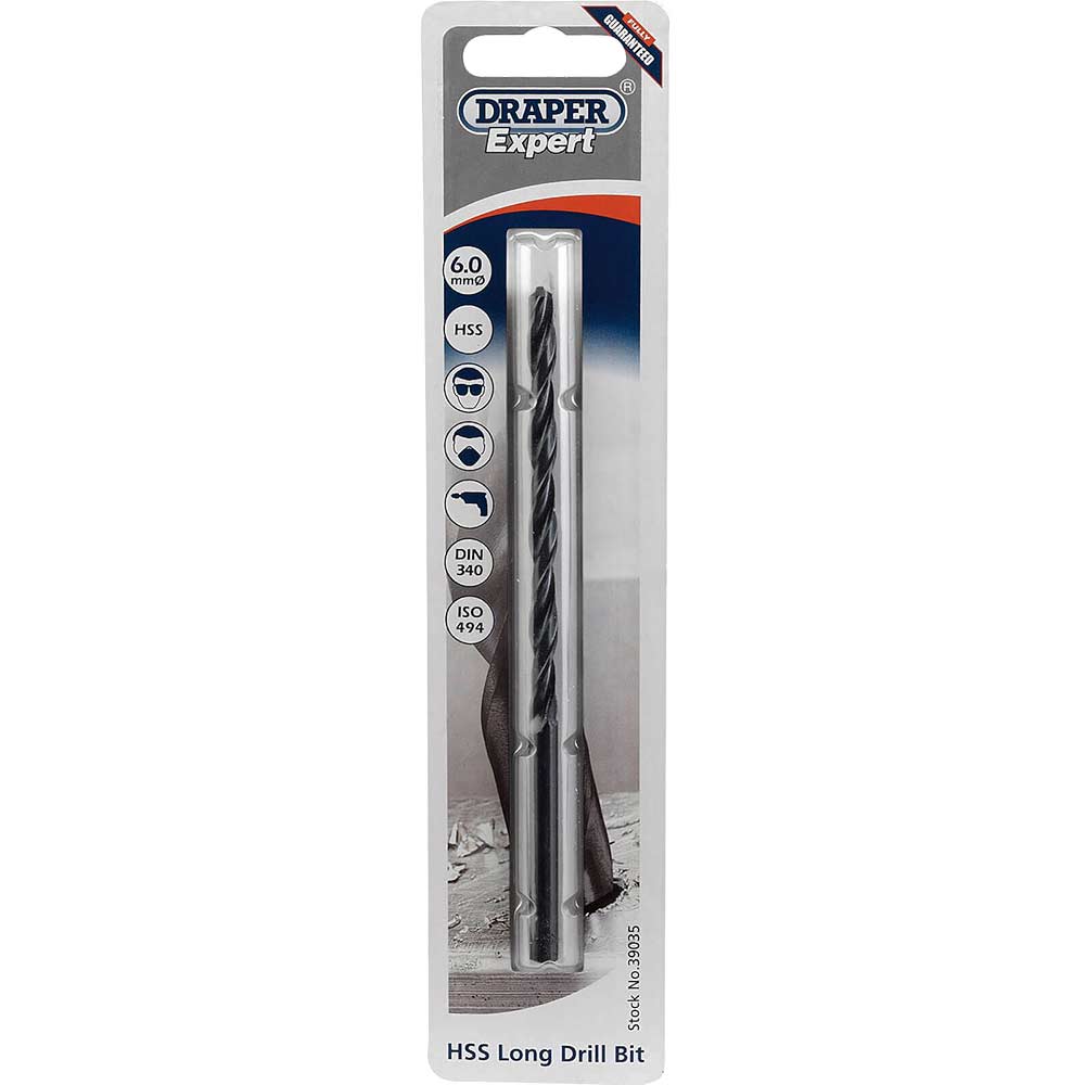 Photo of Draper Expert Hss Extra Long Jobber Drill Bit 6mm