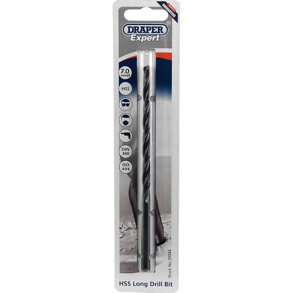 Photo of Draper Expert Hss Extra Long Jobber Drill Bit 7mm