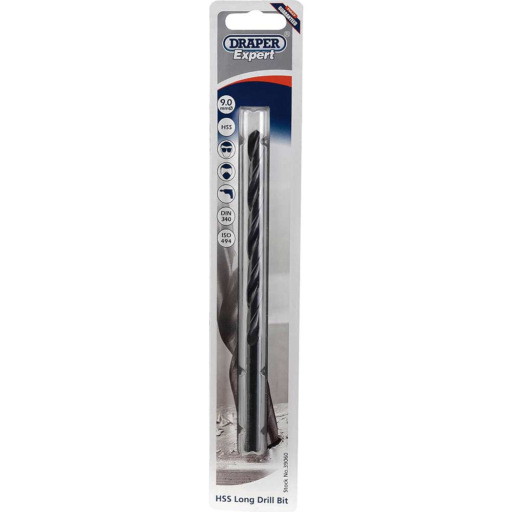 Photo of Draper Expert Hss Extra Long Jobber Drill Bit 9mm