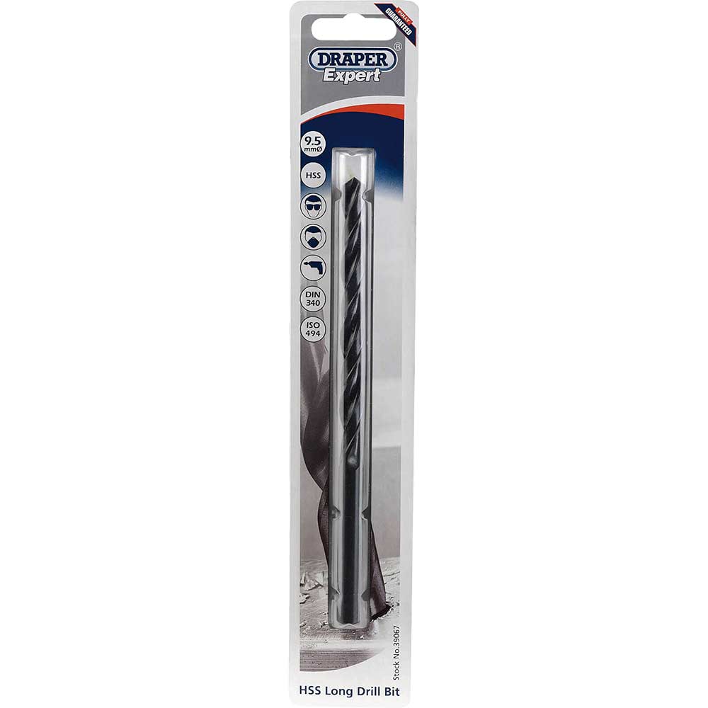 Photo of Draper Expert Hss Extra Long Jobber Drill Bit 9.5mm