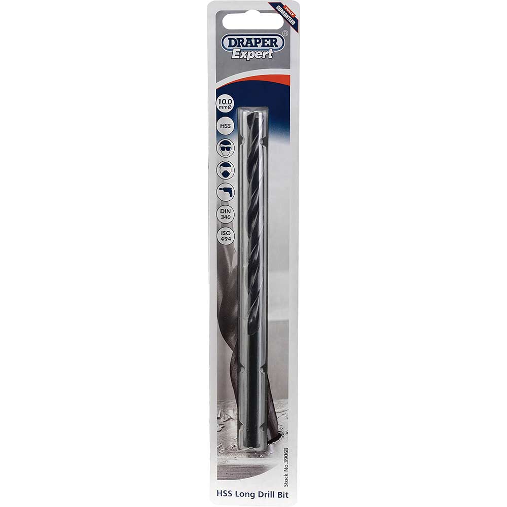 Photo of Draper Expert Hss Extra Long Jobber Drill Bit 10mm