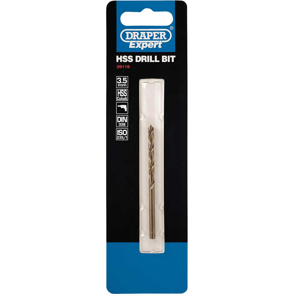 Image of Draper Expert HSS Cobalt Drill Bit 3.5mm Pack of 1
