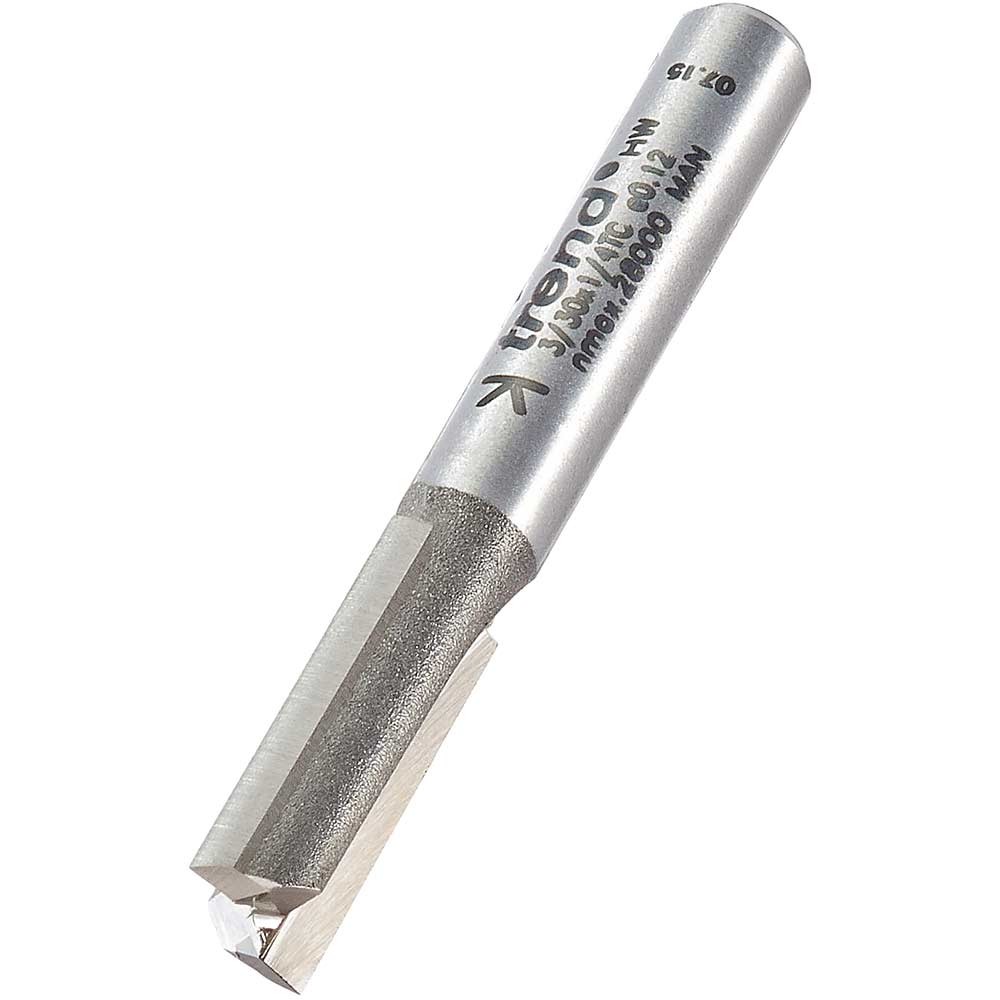 Photo of Trend Professional Two Flute Straight Router Cutter 7.5mm 19mm 1/4