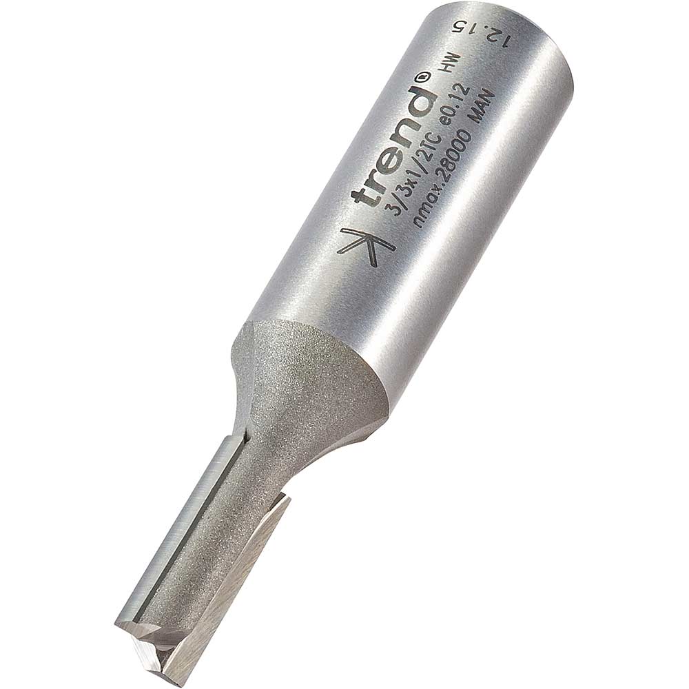 Photo of Trend Professional Two Flute Straight Router Cutter 7mm 19mm 1/2