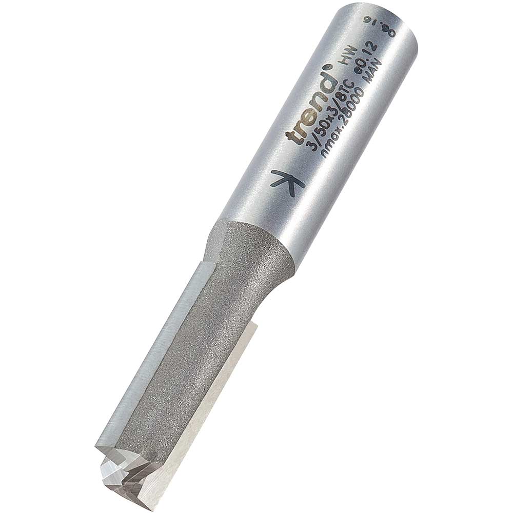 Photo of Trend Professional Two Flute Straight Router Cutter 9.5mm 25mm 3/8