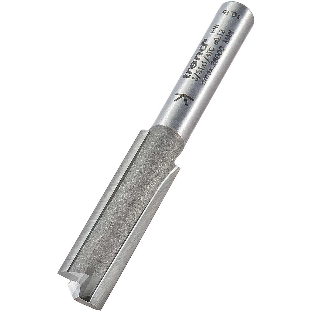 Photo of Trend Professional Two Flute Straight Router Cutter 9.5mm 32mm 1/4