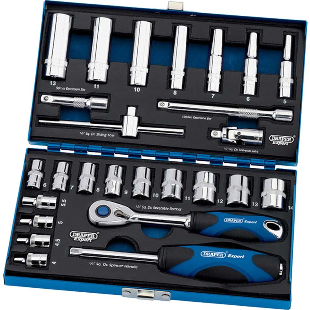 Draper Expert 26 Piece 1/4" Drive Socket Set Socket Sets