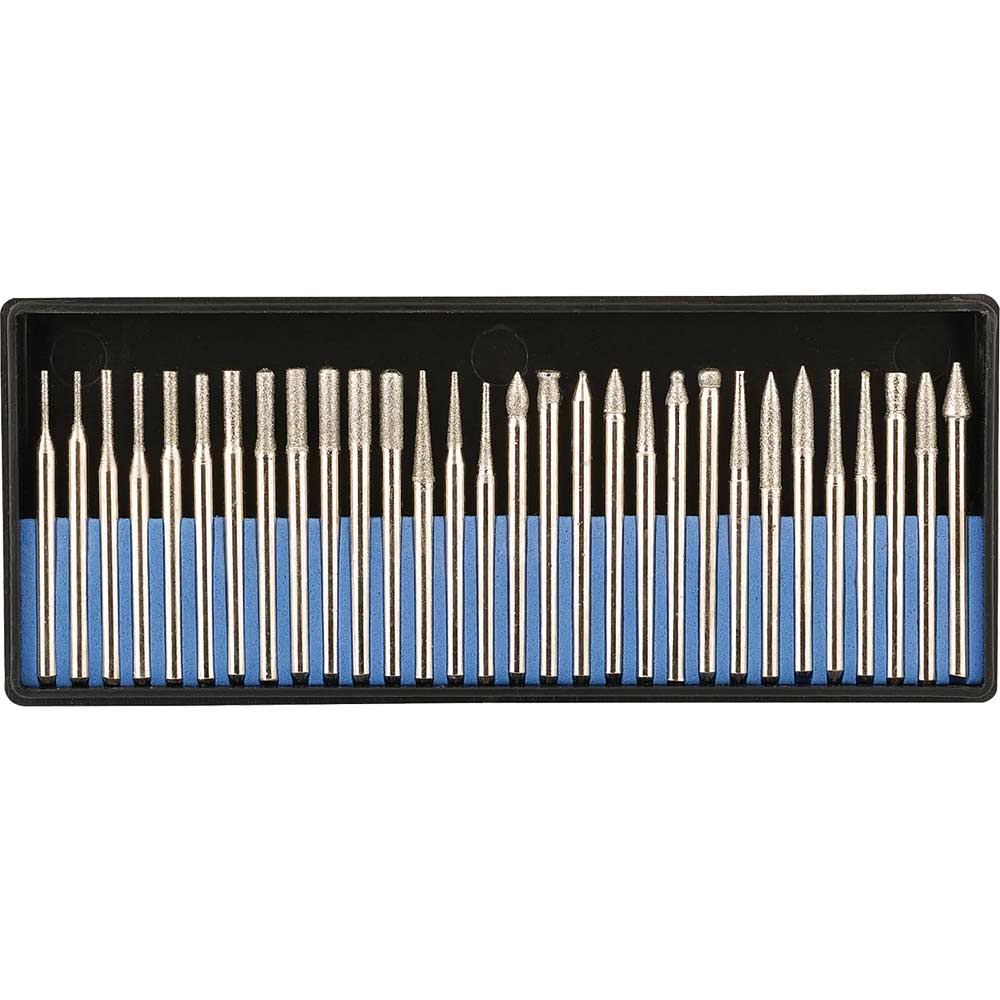 Image of Draper 30 Piece Diamond Coated Rotary Burr Set