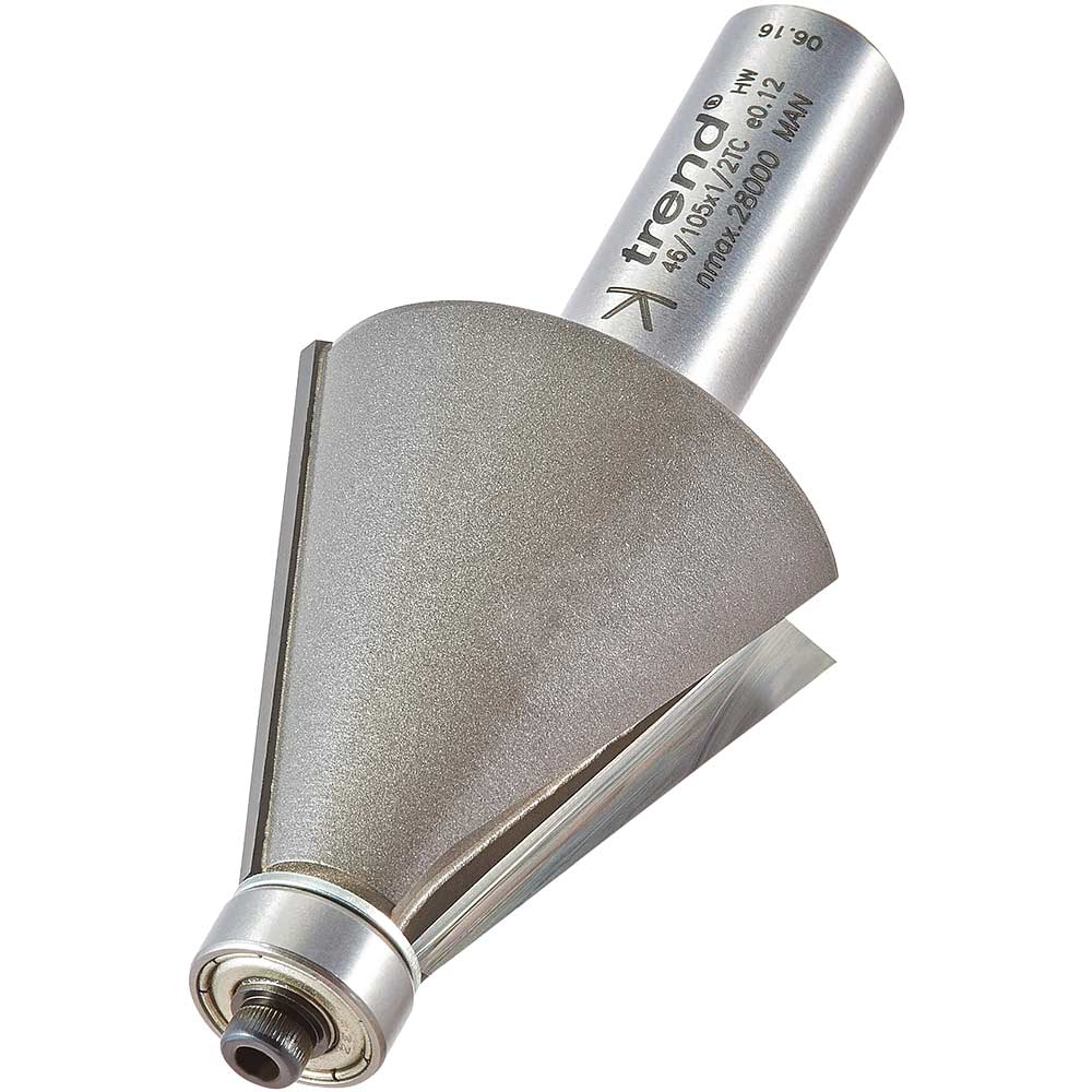 Photo of Trend Bevel Bearing Guided Router Cutter 35mm 35mm 1/2