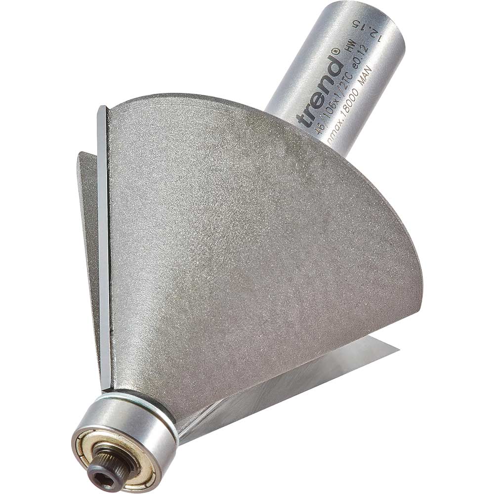 Photo of Trend Bevel Bearing Guided Router Cutter 53mm 35mm 1/2