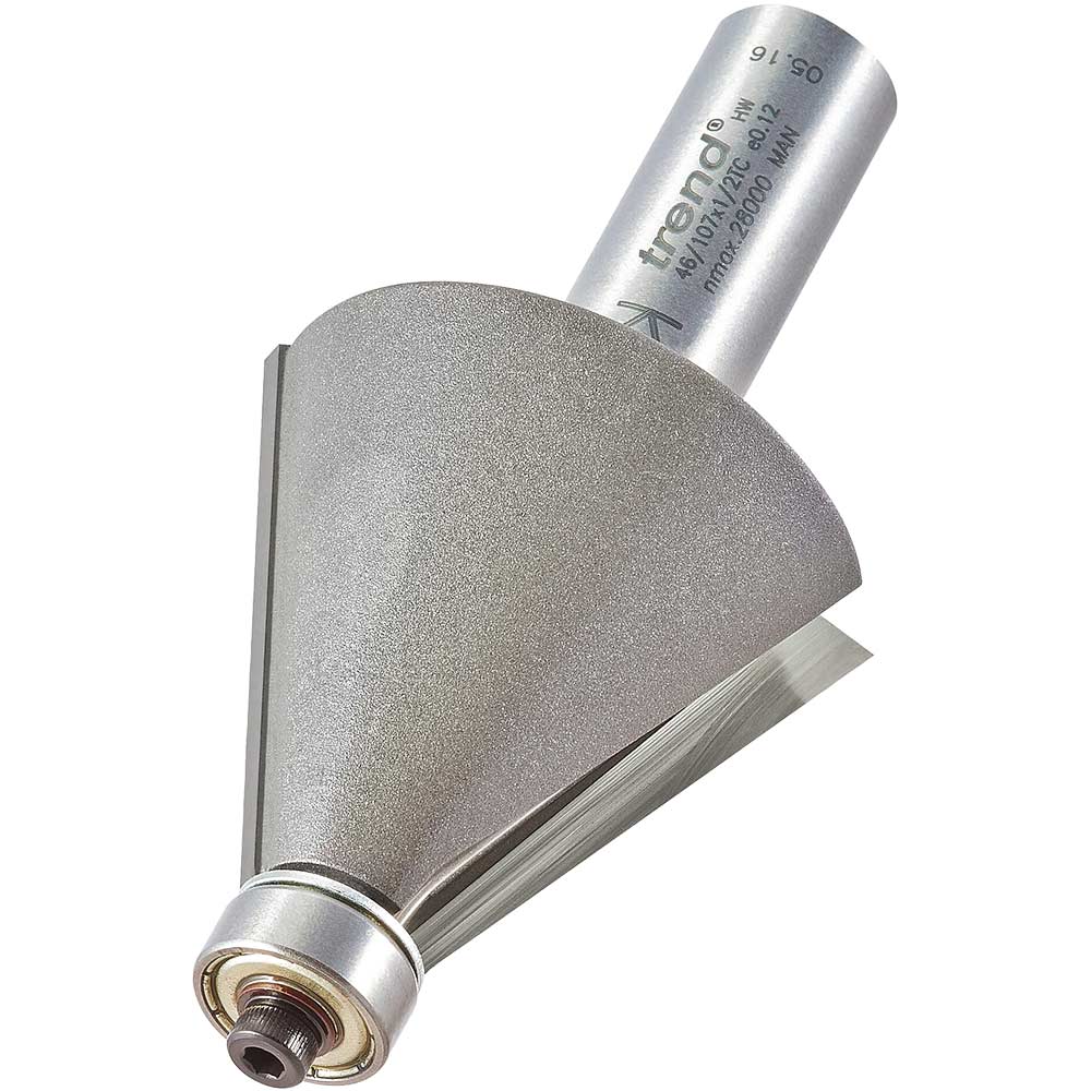 Photo of Trend Bevel Bearing Guided Router Cutter 42mm 35mm 1/2