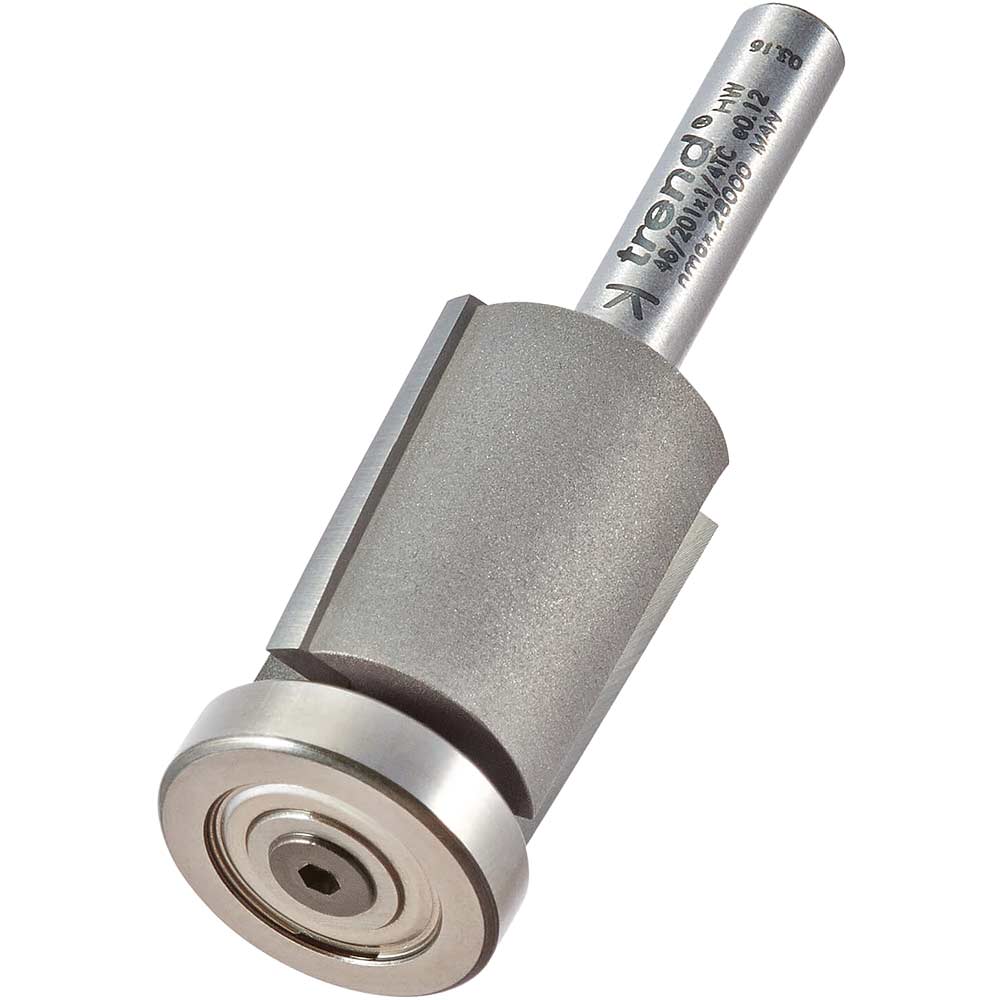 Photo of Trend Low Profile Trimmer Bearing Guided Router Cutter 19.1mm 25mm 1/4