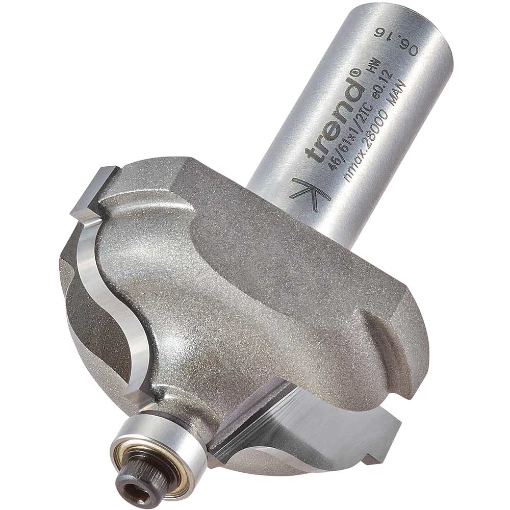 Photo of Trend Quirk Topped Ogee Bearing Guided Router Cutter 41.3mm 17.5mm 1/2