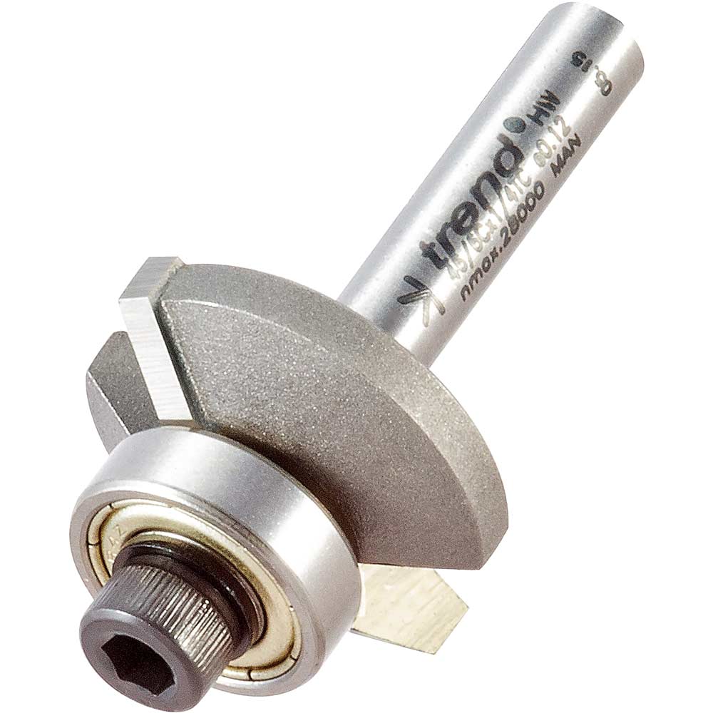 Photo of Trend Bearing Guided Bevel Trimmer Router Cutter 27mm 7mm 1/4