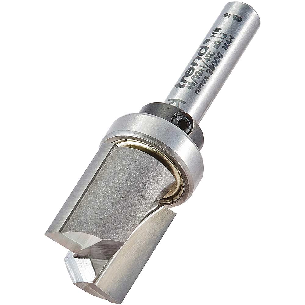 Photo of Trend Bearing Guided Template Profiler Router Cutter 15.9mm 19mm 1/4