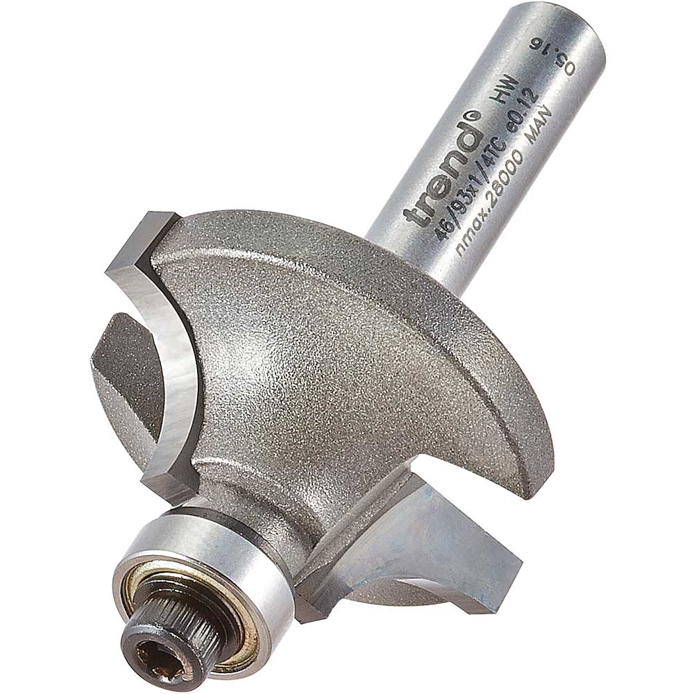 Photo of Trend Bearing Guided Ovolo And Round Router Cutter 28mm 12.7mm 1/4