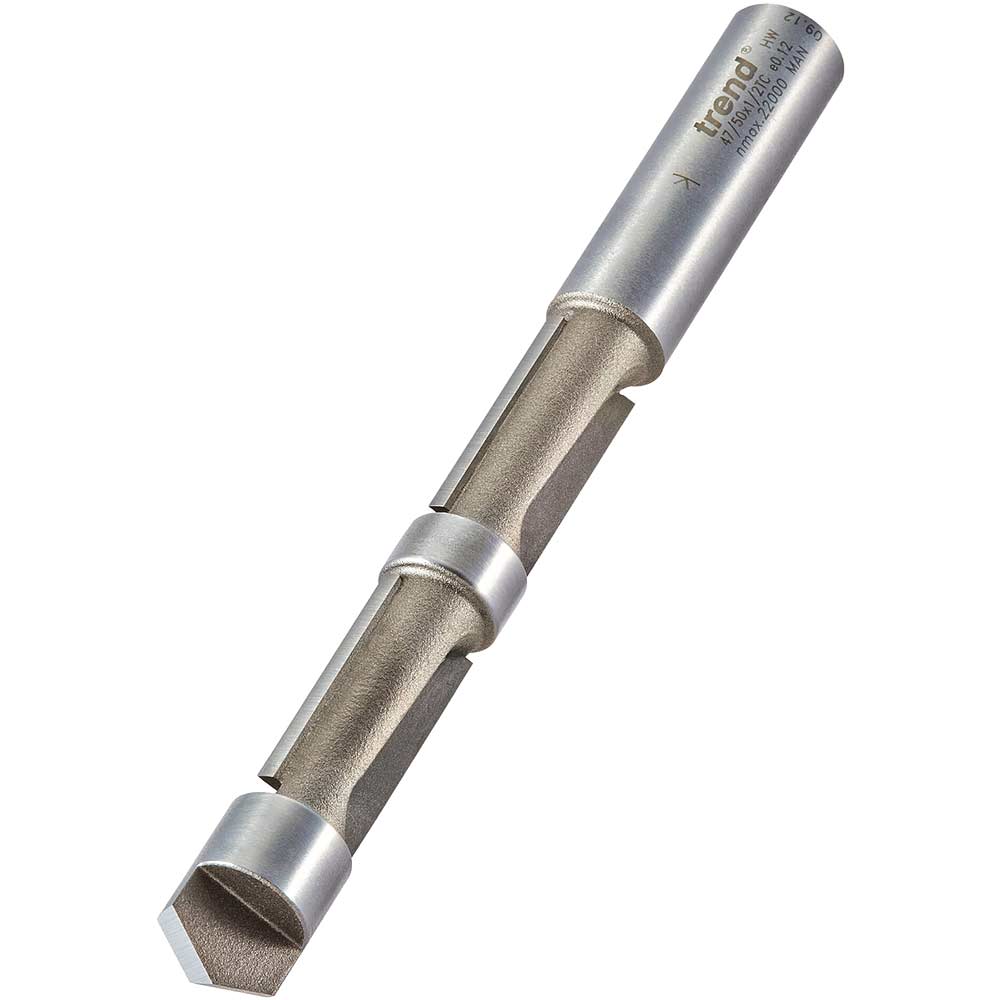 Photo of Trend Caravan Ind Guided Pierce And Trim Double Two Flute Router Cutter 12.7mm 24mm 1/2