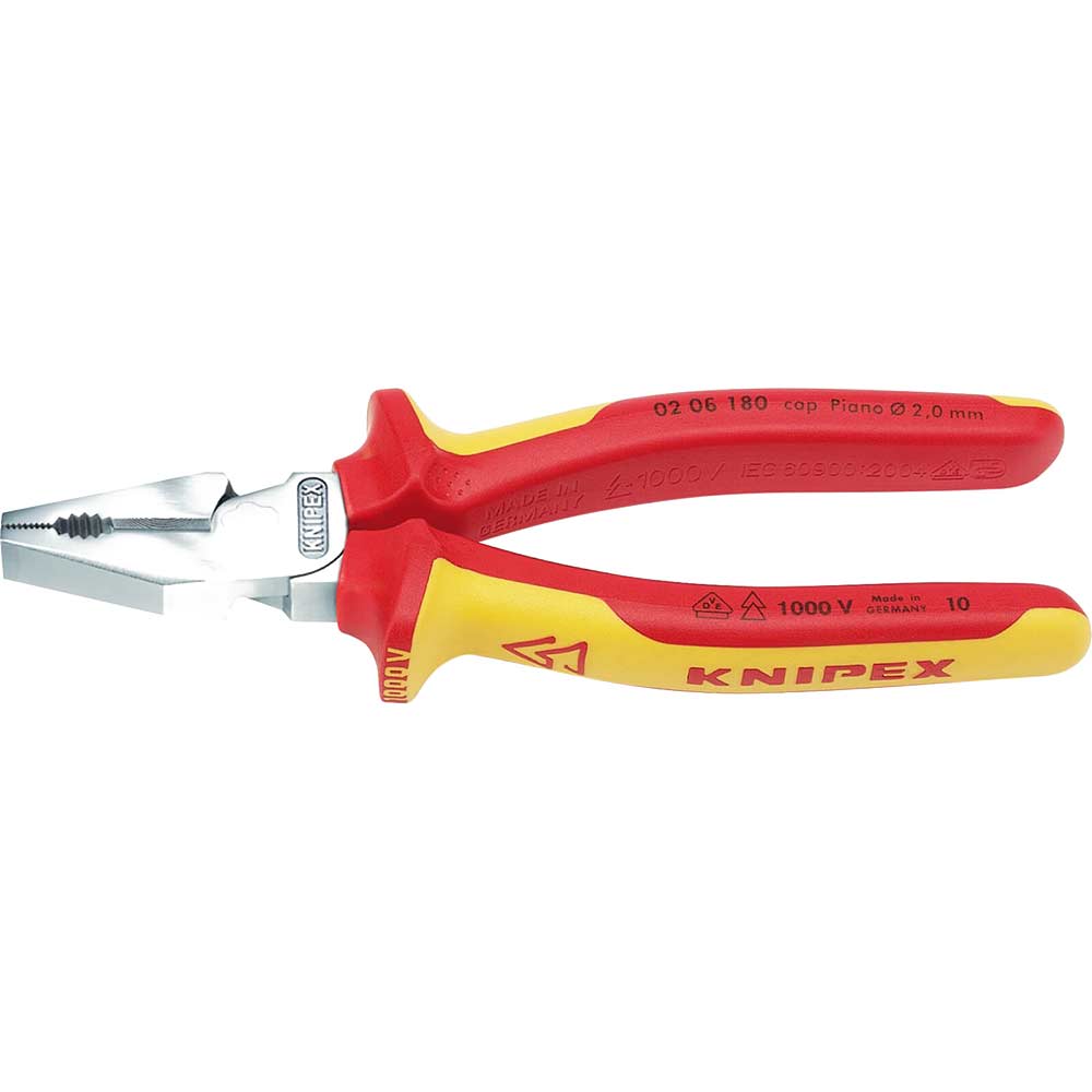 Photo of Knipex Vde Insulated High Leverage Combination Pliers 180mm