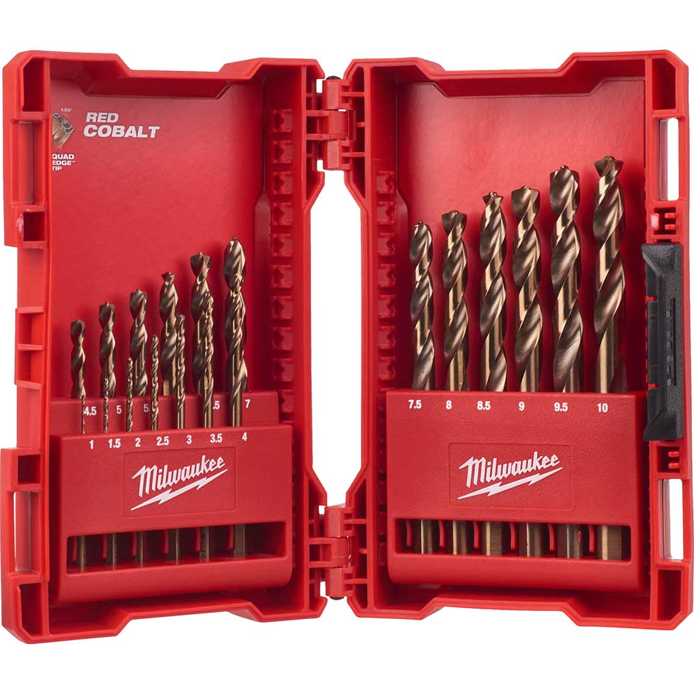 Image of Milwaukee 19 Piece HSS-G Co Red Cobalt Drill Set