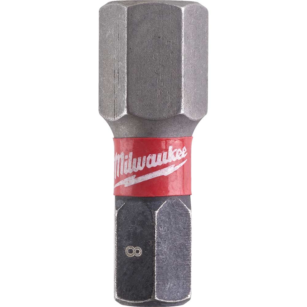 Milwaukee Shockwave Impact Duty Hex Screwdriver Bits Hex 8mm 25mm Pack of 2